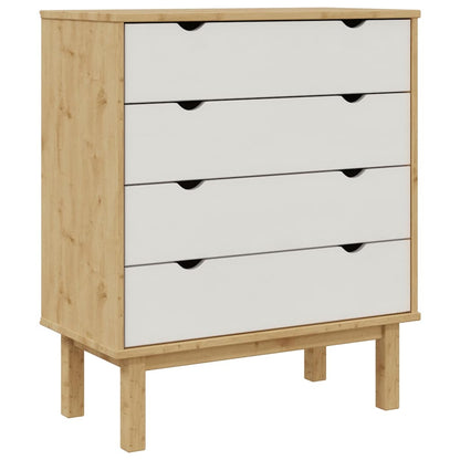 Cassettiera OTTA Marrone e Bianco 76,5x39,5x90 cm Legno di Pino | homemem39