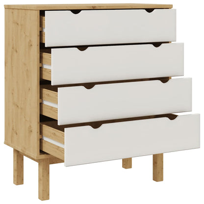 Cassettiera OTTA Marrone e Bianco 76,5x39,5x90 cm Legno di Pino | homemem39