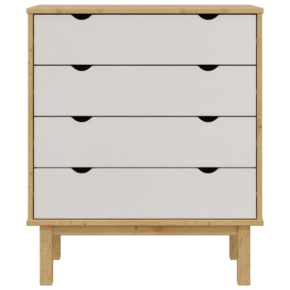 Cassettiera OTTA Marrone e Bianco 76,5x39,5x90 cm Legno di Pino | homemem39