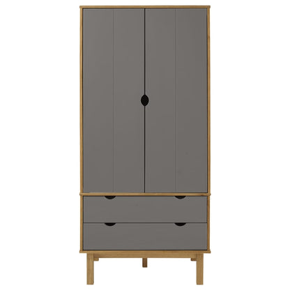 Armadio OTTA Marrone e Grigio 76,5x53x172 cm in Legno di Pino - homemem39