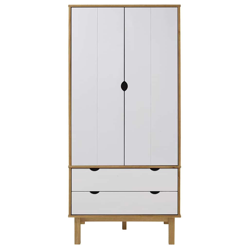 Armadio OTTA Marrone e Bianco 76,5x53x172 cm in Legno di Pino
