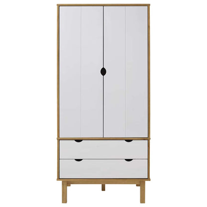 Armadio OTTA Marrone e Bianco 76,5x53x172 cm in Legno di Pino
