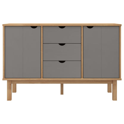 Credenza OTTA Marrone e Grigio 113,5x43x73 cm in Legno di Pino