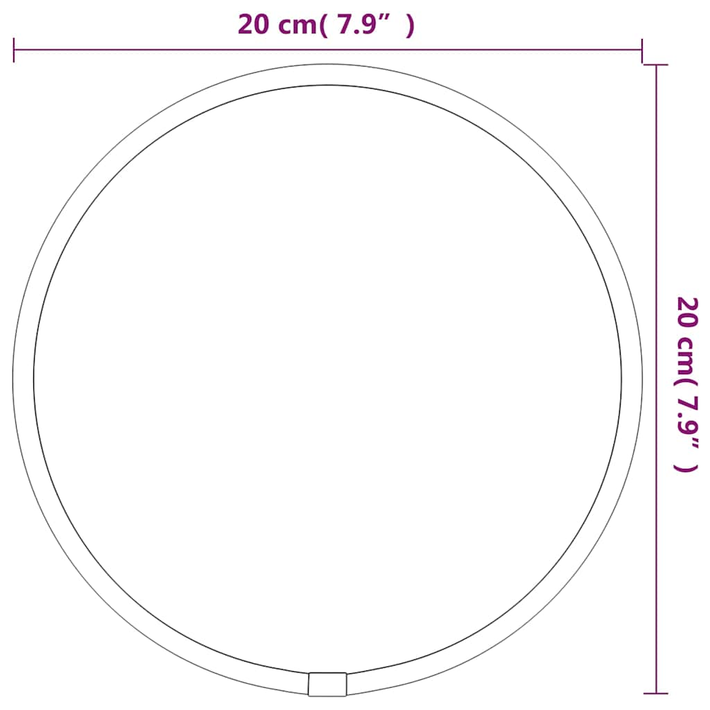 Specchio da Parete Argento Ø 20 cm Rotondo