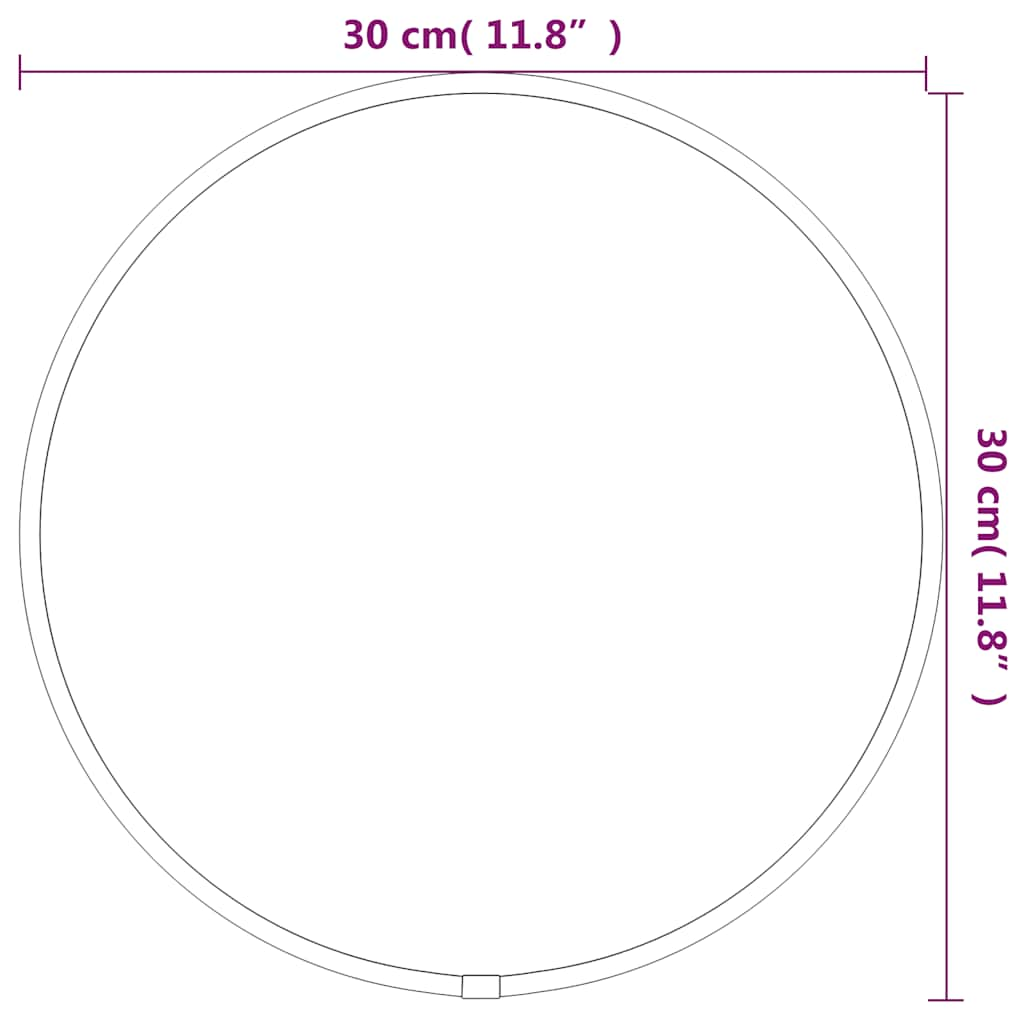 Specchio da Parete Argento Ø 30 cm Rotondo