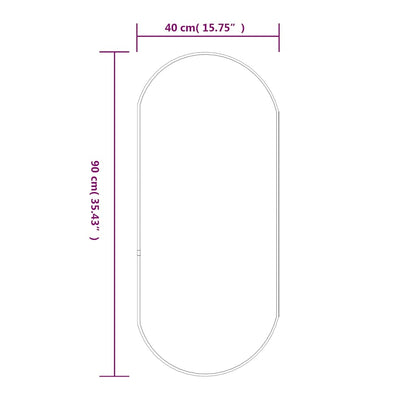 Specchio da Parete Argento 90x40 cm Ovale | homemem39