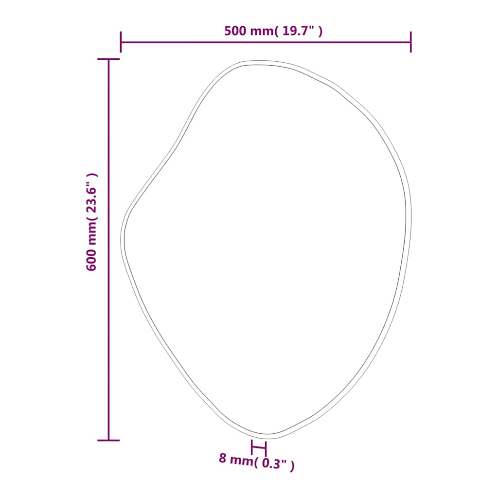 Specchio da Parete Argento 60x50 cm | homemem39