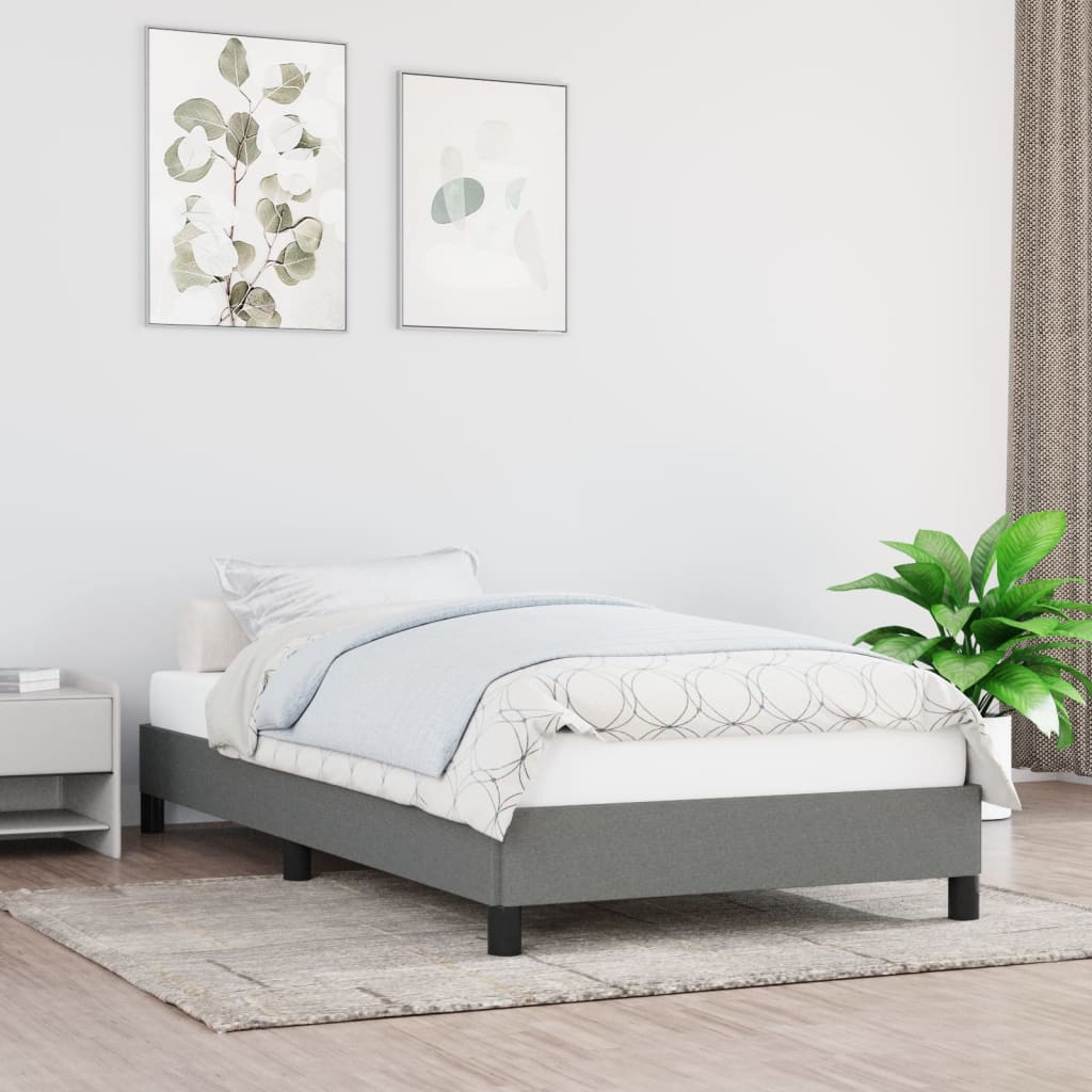 Giroletto senza Materasso Grigio Scuro 80x200 cm Tessuto