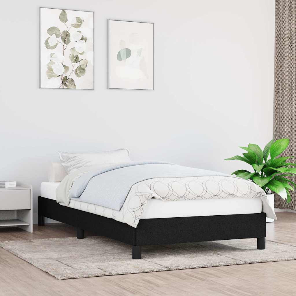 Giroletto senza Materasso Nero 100x200 cm in Tessuto