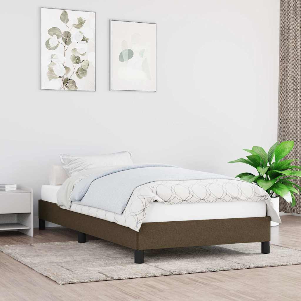 Giroletto senza Materasso Marrone Scuro 100x200 cm Tessuto