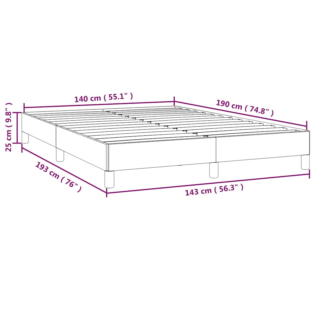 Giroletto senza Materasso Grigio Scuro 140x190 cm Tessuto