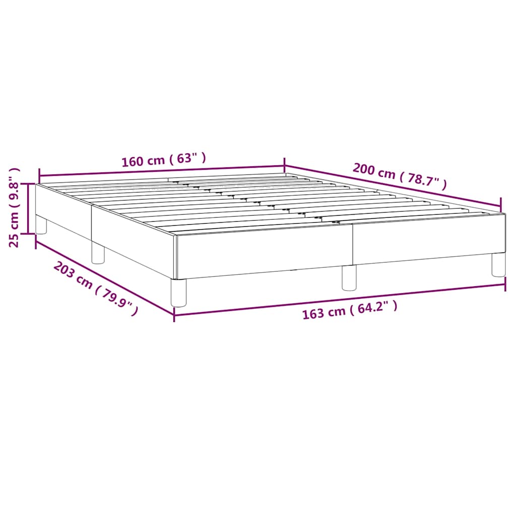 Giroletto senza Materasso Grigio Scuro 160x200 cm Tessuto