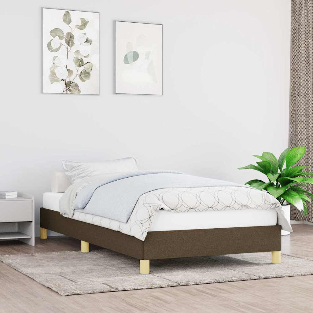 Giroletto senza Materasso Marrone Scuro 100x200 cm Tessuto