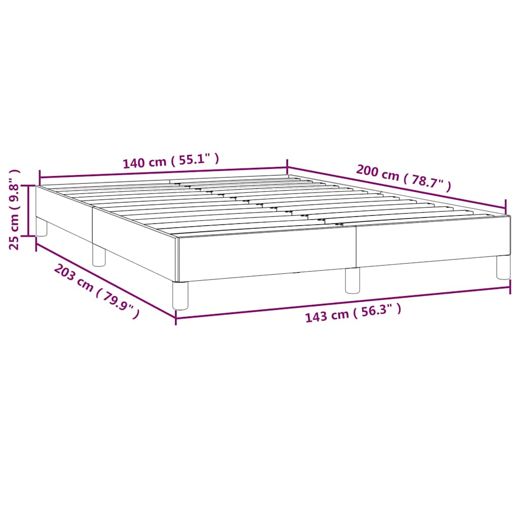 Giroletto senza Materasso Grigio Scuro 140x200 cm Tessuto
