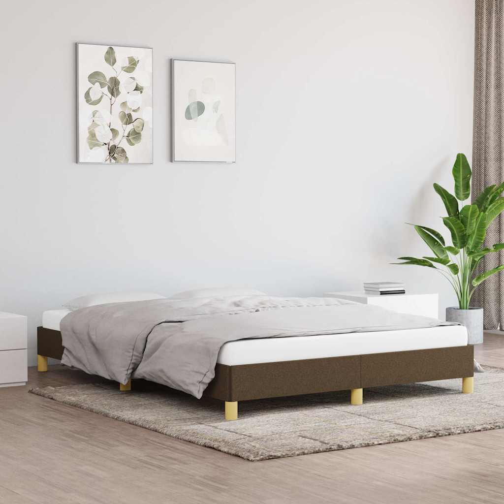 Giroletto senza Materasso Marrone Scuro 140x200 cm Tessuto