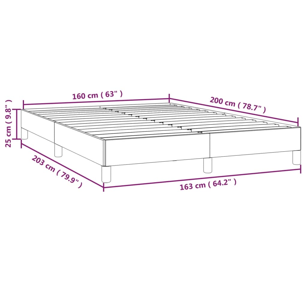 Giroletto senza Materasso Grigio Chiaro 160x200 cm Tessuto | homemem39
