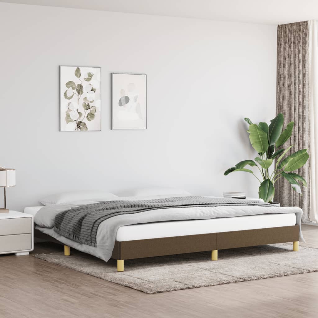 Giroletto senza Materasso Marrone Scuro 200x200 cm in Tessuto | homemem39