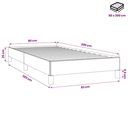 Giroletto senza Materasso Grigio Scuro 80x200 cm Velluto