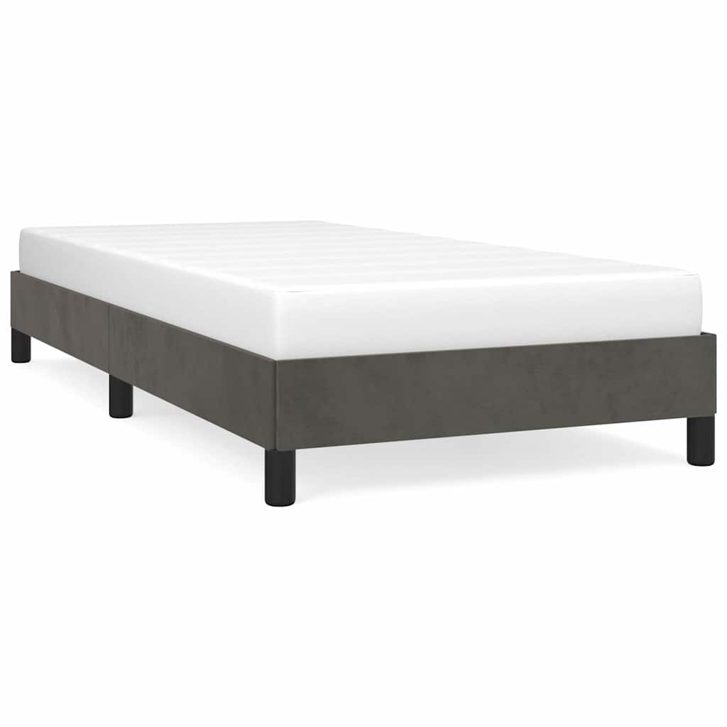 Giroletto senza Materasso Grigio Scuro 90x190 cm Velluto