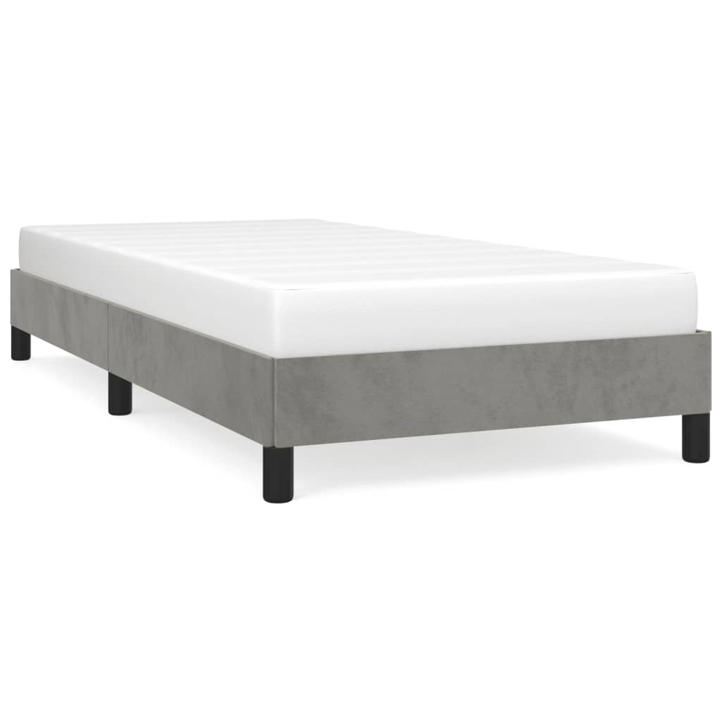 Giroletto senza Materasso Grigio Chiaro 90x200 cm Velluto - homemem39