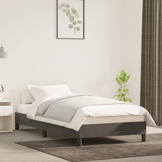 Giroletto senza Materasso Grigio Scuro 90x200 cm Velluto | homemem39