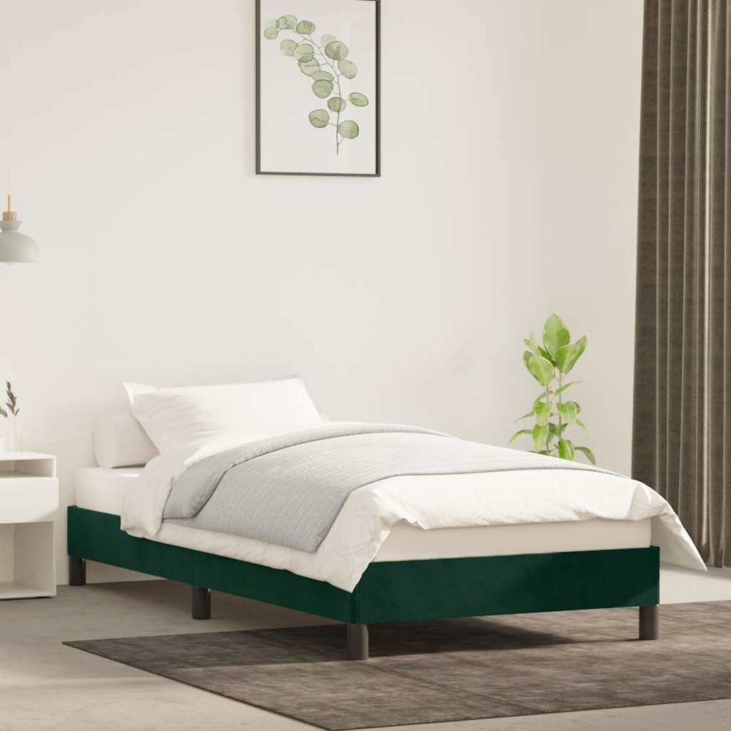Giroletto senza Materasso Verde Scuro 90x200 cm in Velluto