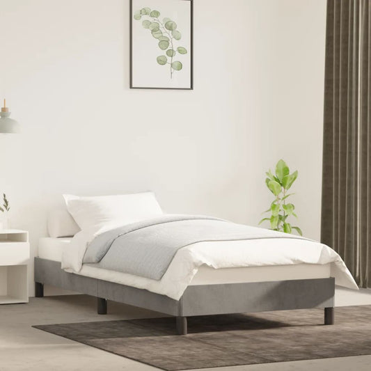 Giroletto senza Materasso Grigio Chiaro 100x200 cm Velluto | homemem39
