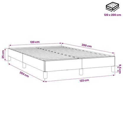 Giroletto senza Materasso Grigio Chiaro 120x200 cm Velluto