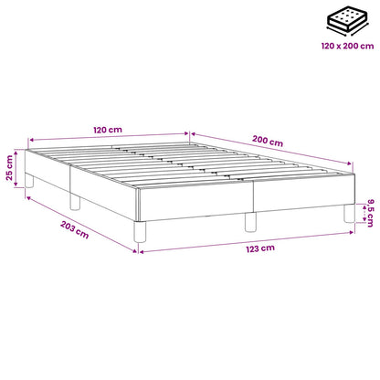 Giroletto senza Materasso Grigio Chiaro 120x200 cm Velluto