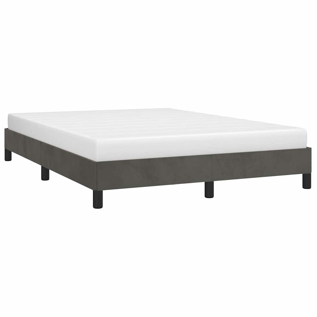 Giroletto senza Materasso Grigio Scuro 140x190 cm Velluto