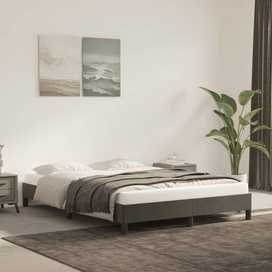 Giroletto senza Materasso Grigio Scuro 140x190 cm Velluto | homemem39