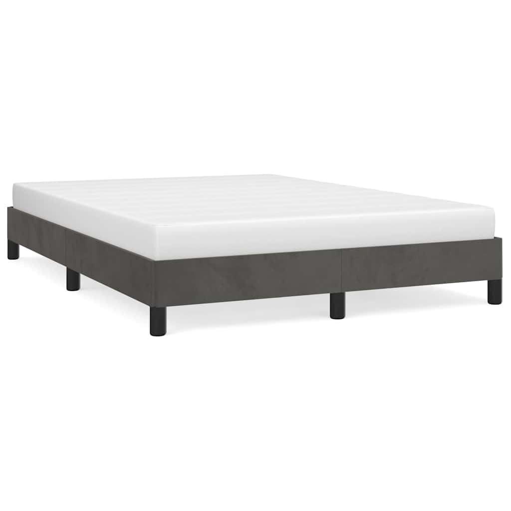 Giroletto senza Materasso Grigio Scuro 140x200 cm Velluto
