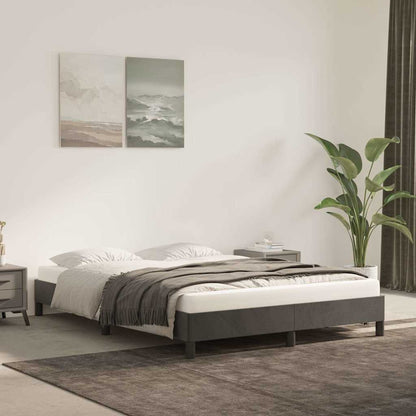 Giroletto senza Materasso Grigio Scuro 140x200 cm Velluto