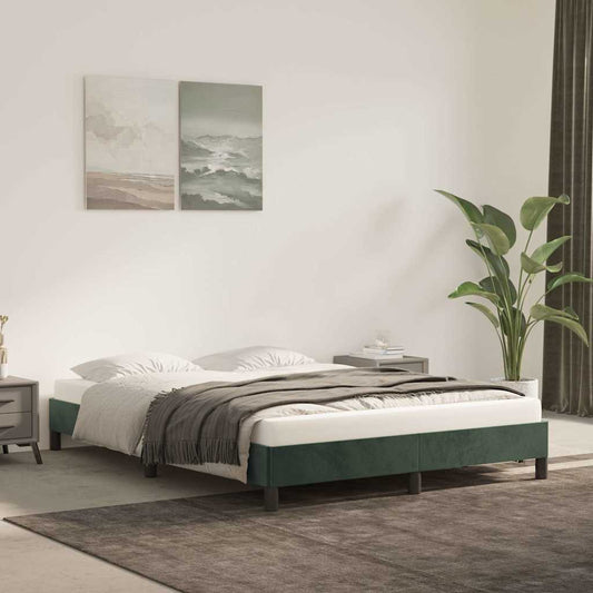 Giroletto senza Materasso Verde Scuro 140x200 cm in Velluto