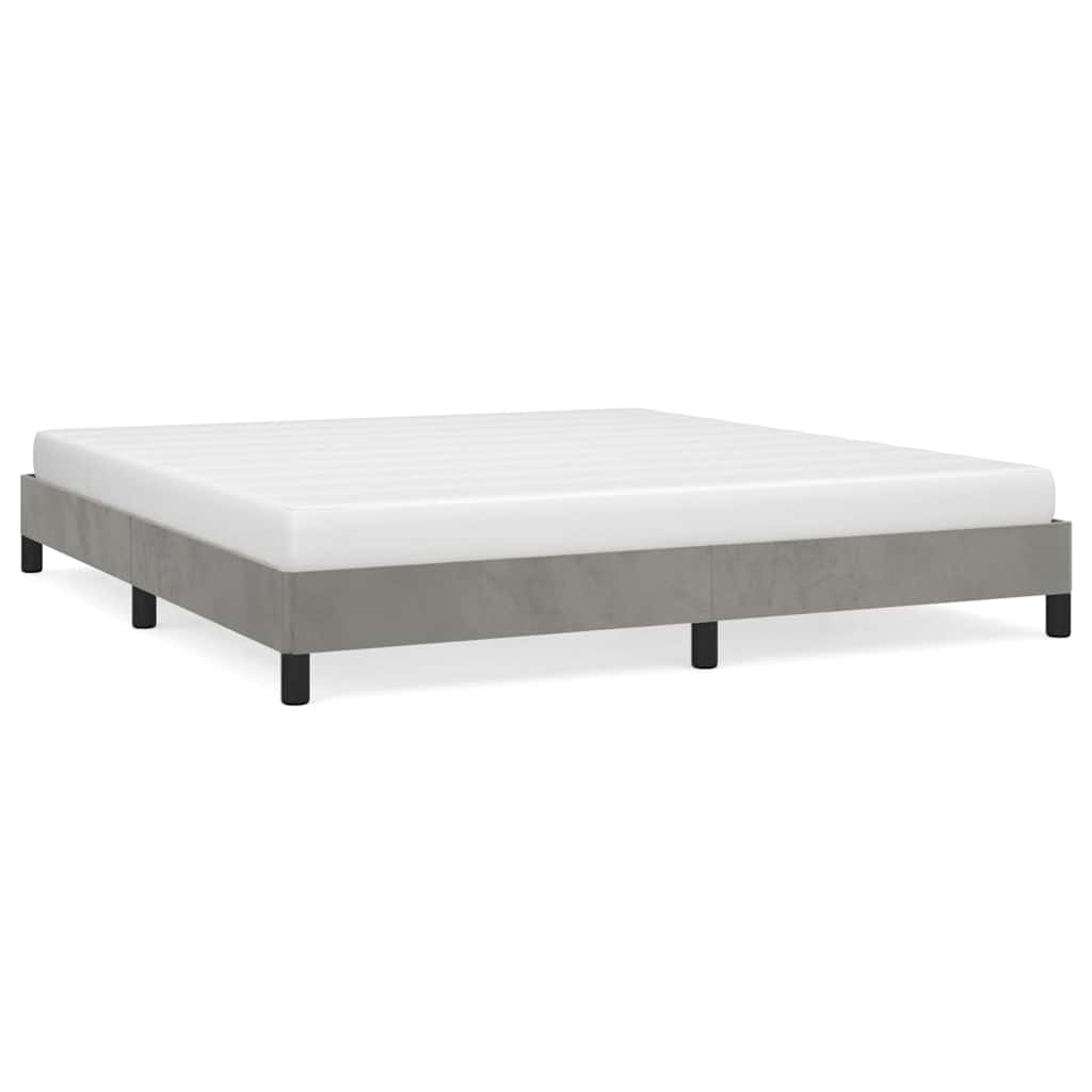 Giroletto senza Materasso Grigio Chiaro 160x200 cm Velluto