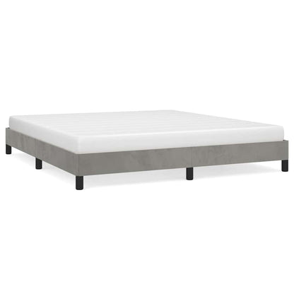 Giroletto senza Materasso Grigio Chiaro 160x200 cm Velluto