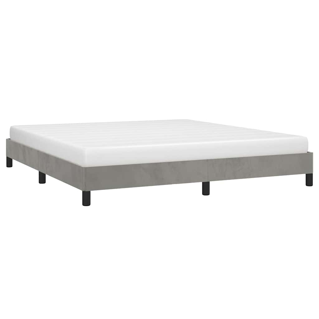Giroletto senza Materasso Grigio Chiaro 160x200 cm Velluto