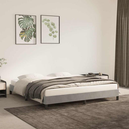 Giroletto senza Materasso Grigio Chiaro 180x200 cm Velluto