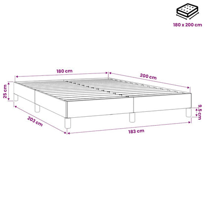 Giroletto senza Materasso Grigio Scuro 180x200 cm Velluto