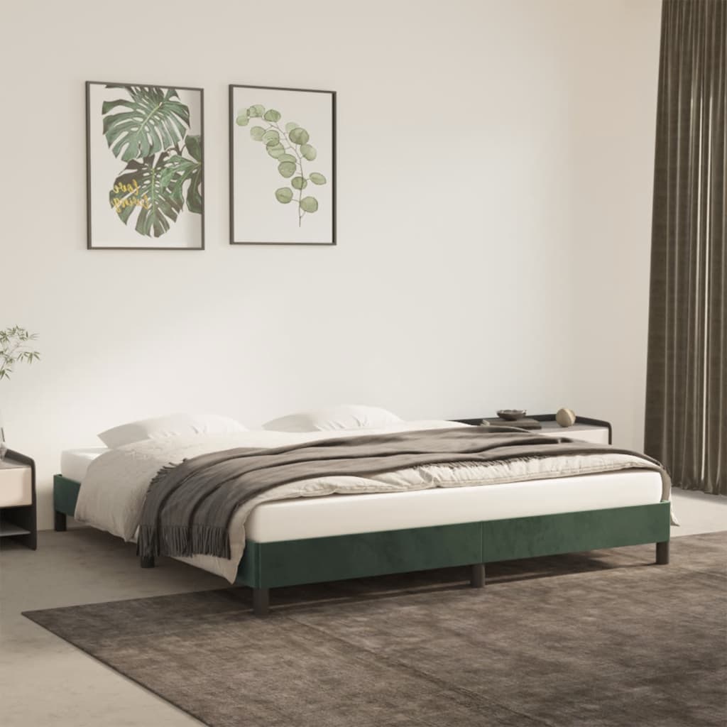 Giroletto senza Materasso Verde Scuro 180x200 cm in Velluto - homemem39