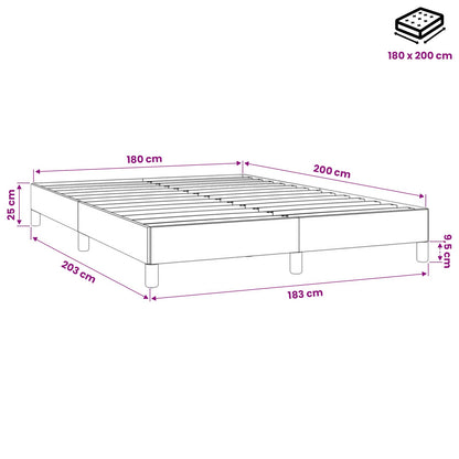 Giroletto senza Materasso Blu Scuro 180x200 cm in Velluto