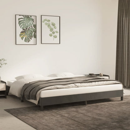 Giroletto senza Materasso Grigio Scuro 200x200 cm Velluto | homemem39