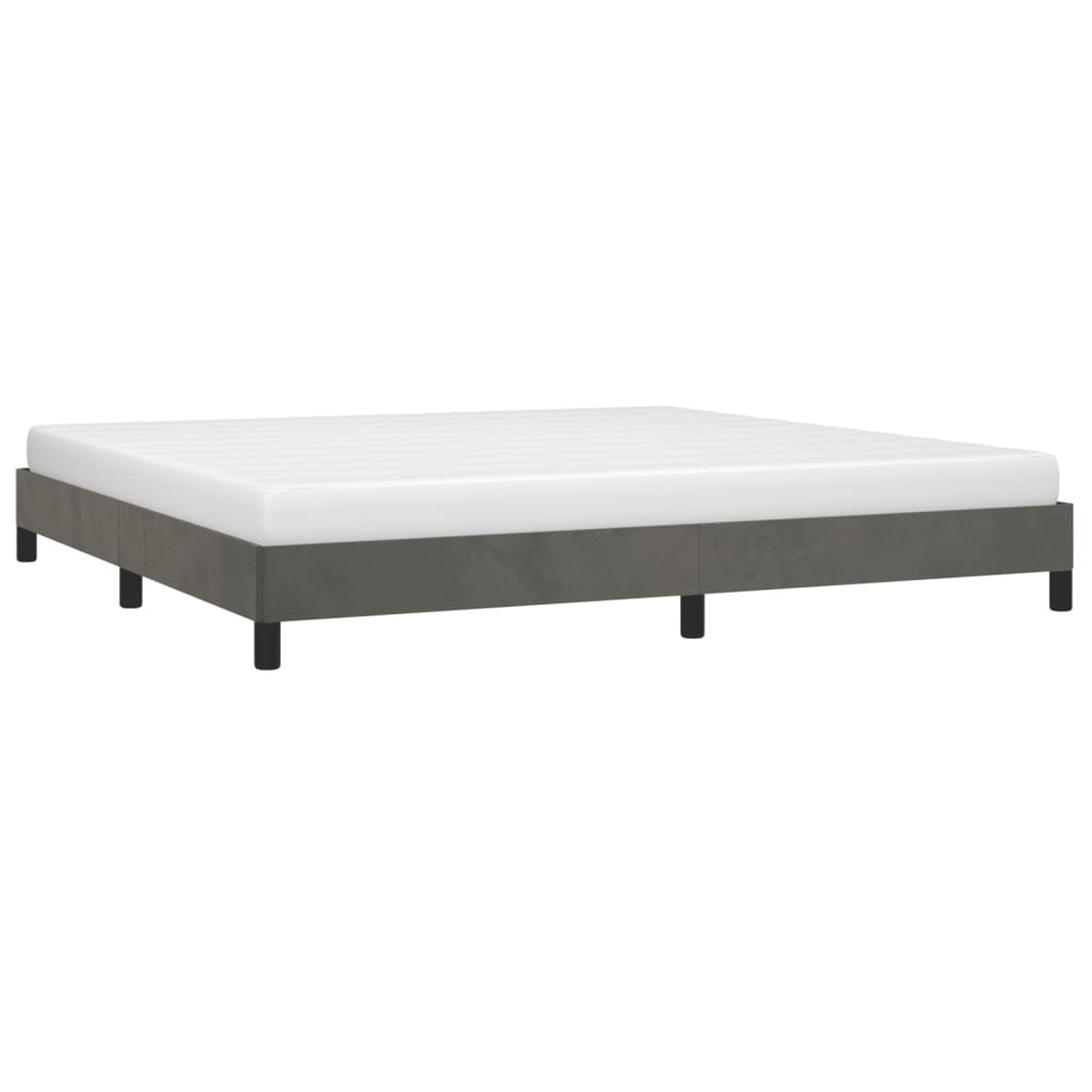 Giroletto senza Materasso Grigio Scuro 200x200 cm Velluto | homemem39