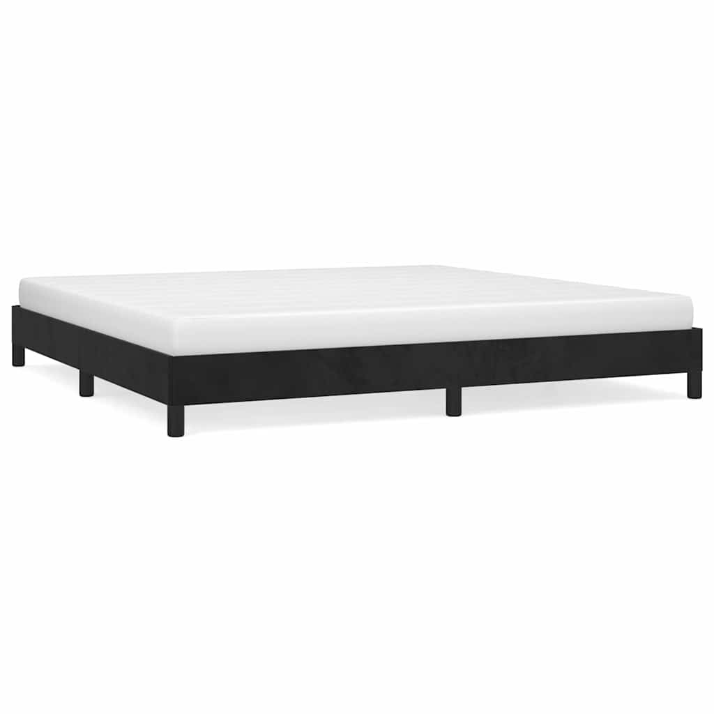 Giroletto senza Materasso Nero 200x200 cm in Velluto