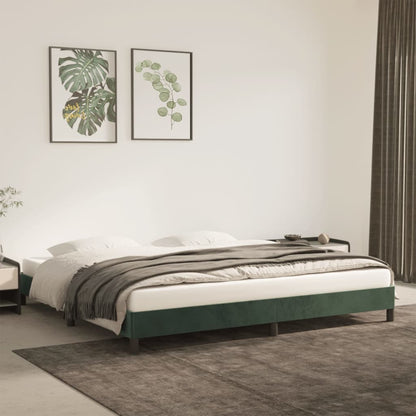 Giroletto senza Materasso Verde Scuro 200x200 cm in Velluto - homemem39
