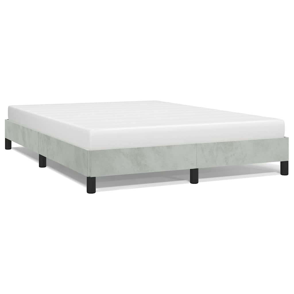 Struttura letto senza Materasso Grigio Chiaro 137x190 cm Velluto integrale | homemem39