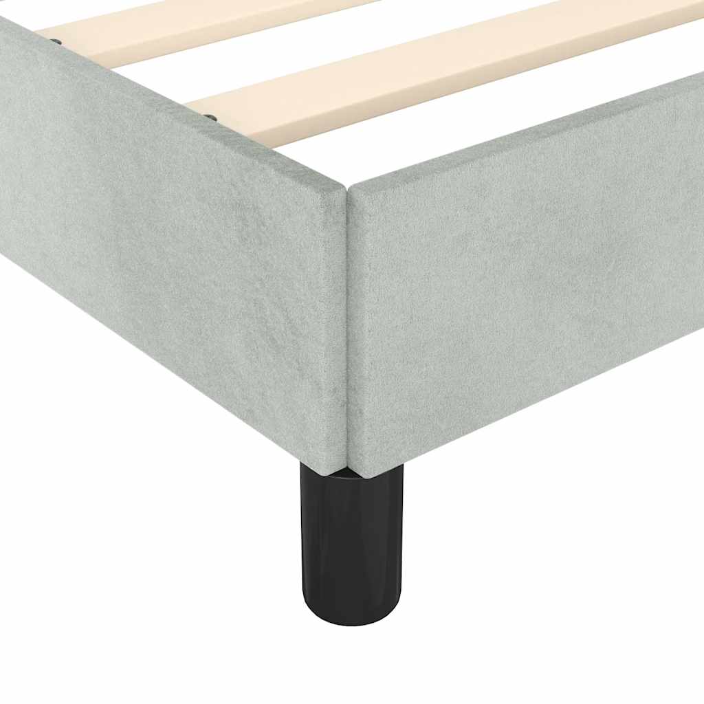 Struttura letto senza Materasso Grigio Chiaro 137x190 cm Velluto integrale | homemem39