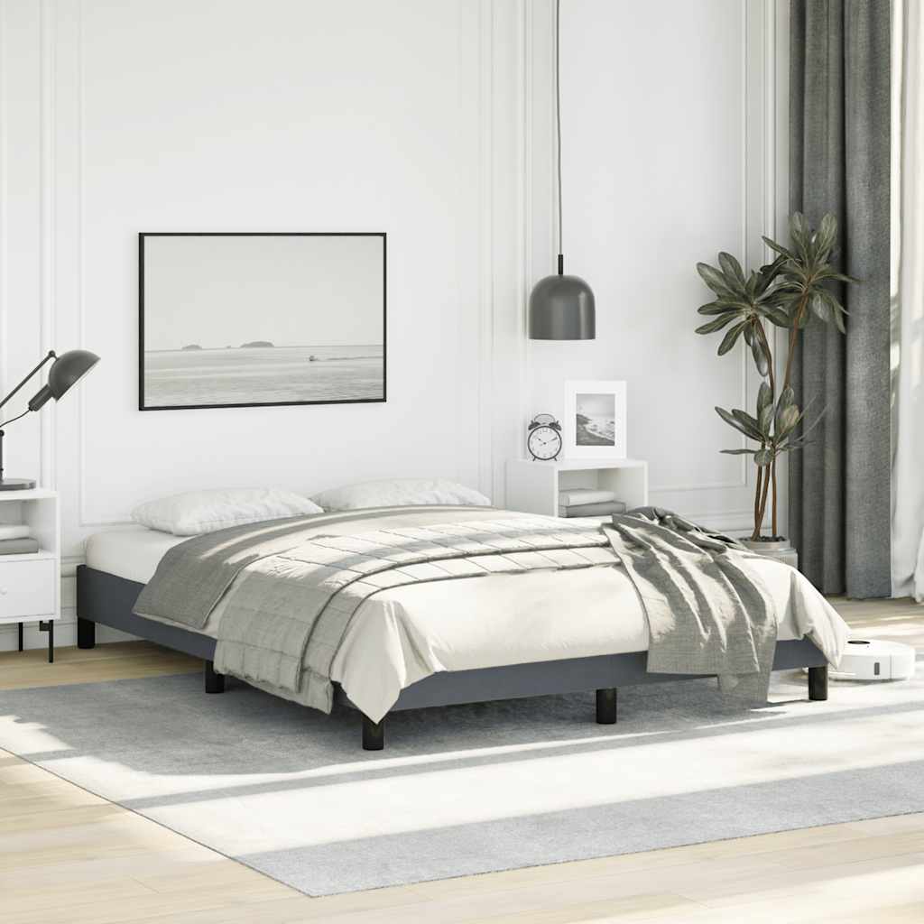 Struttura letto senza Materasso Grigio Scuro 137x190 cm Velluto integrale | homemem39