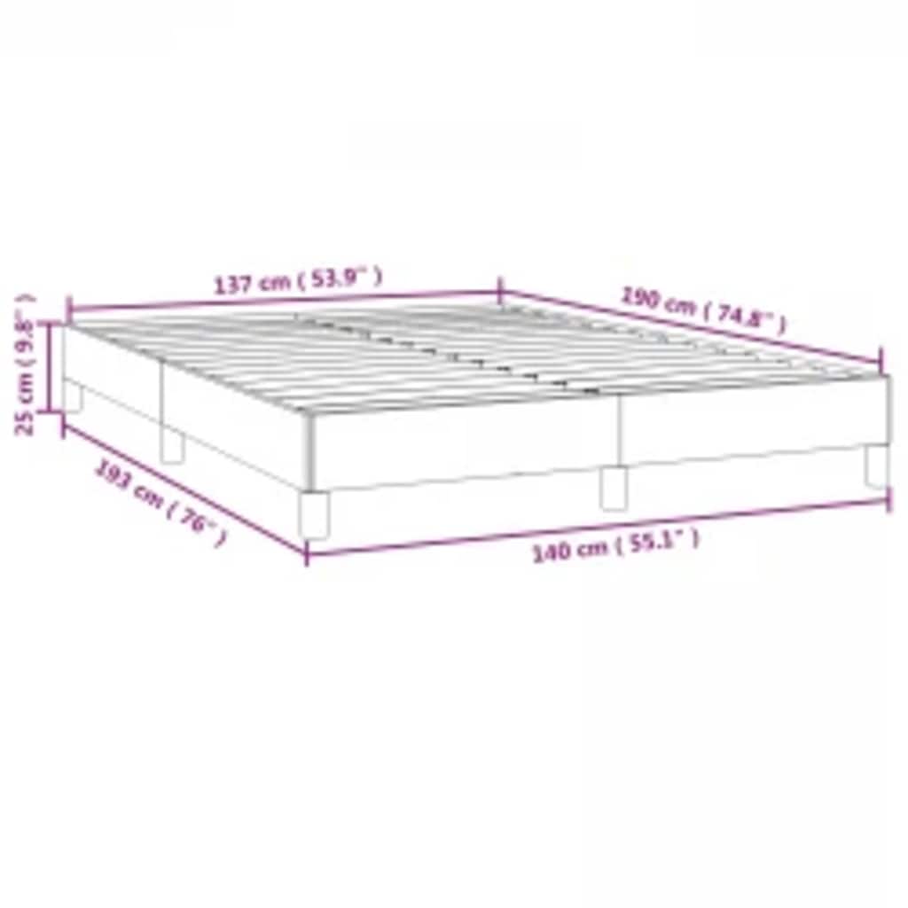 Struttura letto senza Materasso Grigio Scuro 137x190 cm Velluto integrale | homemem39