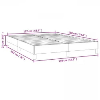 Struttura letto senza Materasso Grigio Scuro 137x190 cm Velluto integrale | homemem39